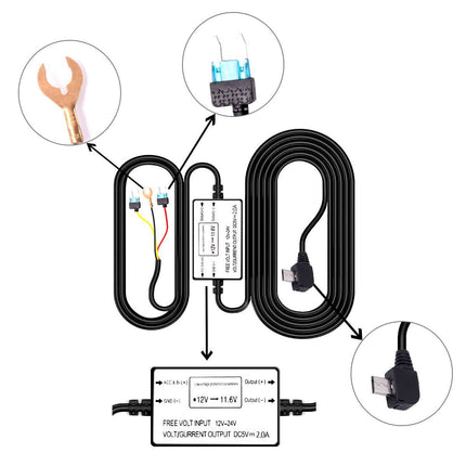 <tc>AZDome BN03 Kit hardwire Micro USB 3 fils</tc>