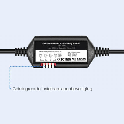 <tc>AZDome JYX05 kit hardwire USB-C 3 fils</tc>