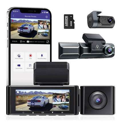 AZDome M550 Pro 3CH 4K Wifi GPS 64gb dashcam