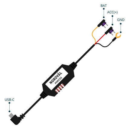 <tc>Nordväl PMPC03 kit hardwire USB-C 3 fils</tc>