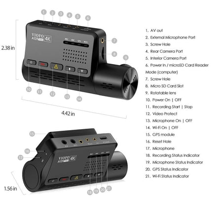 Viofo A139 Pro 2CH 4K Wifi GPS dashcam